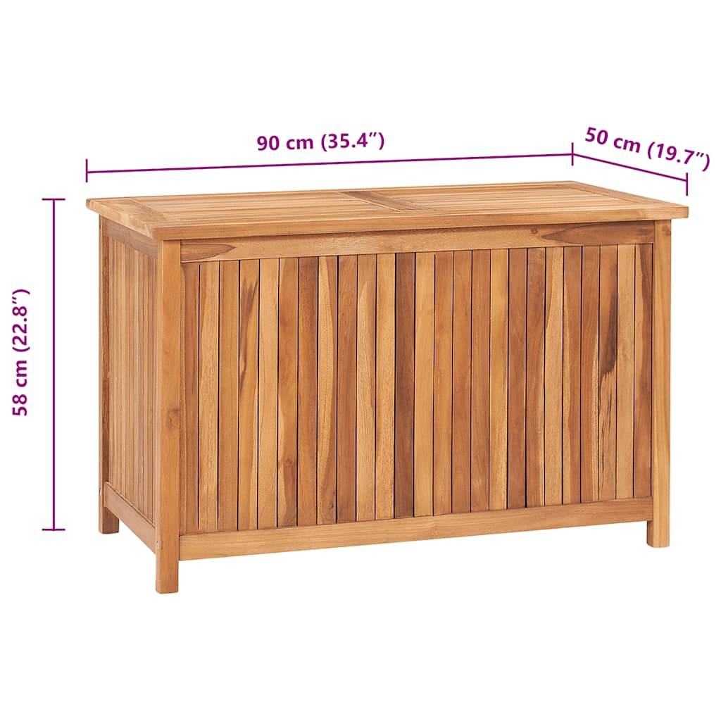 vidaXL Gartenbox 90x50x58 cm Massivholz Teak