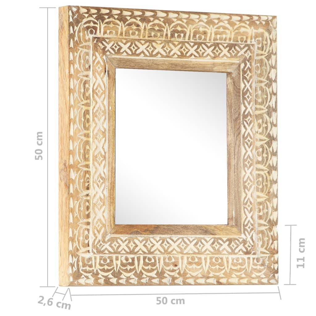 vidaXL Spiegel Handgeschnitzt 50x50x2,6 cm Massivholz Mango