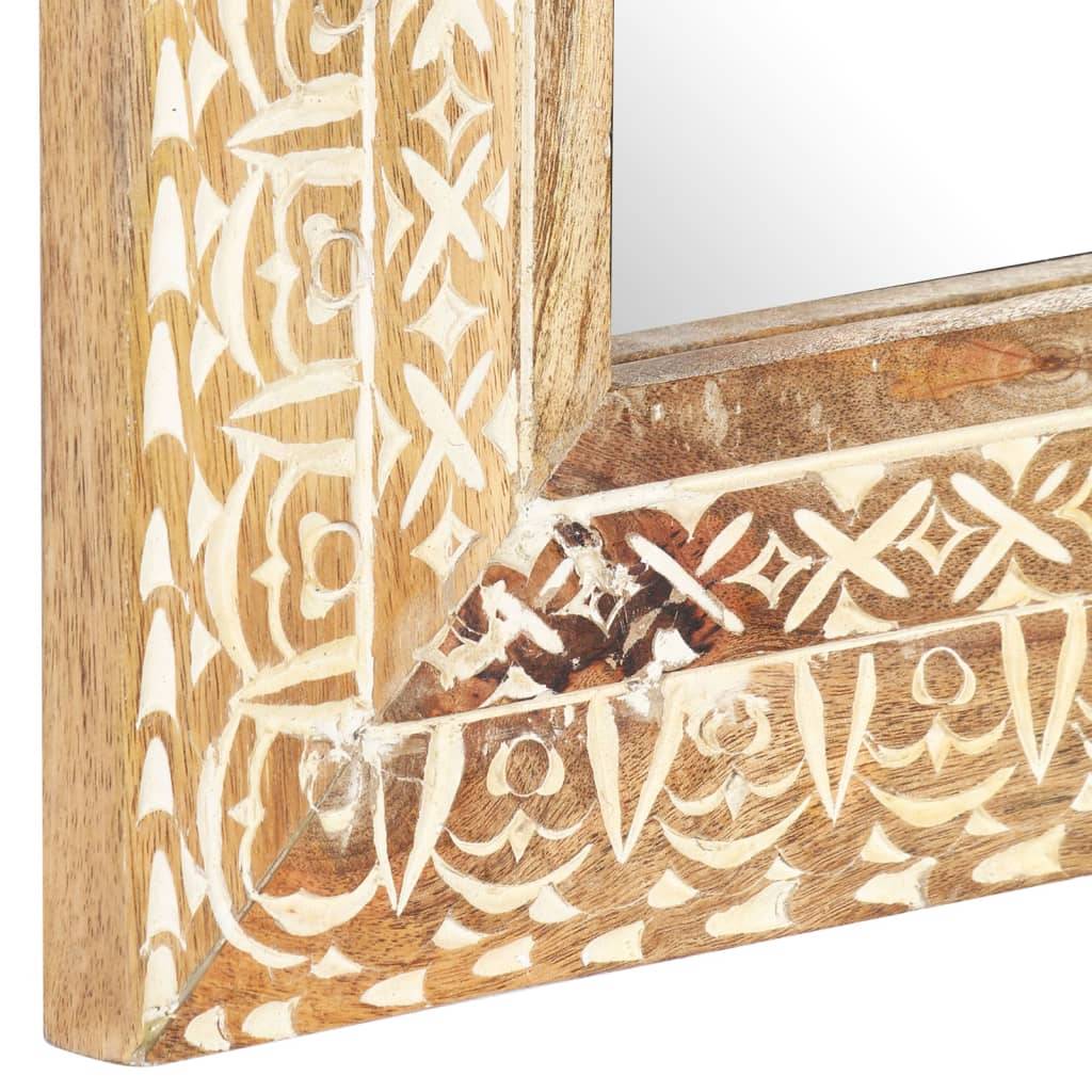 vidaXL Spiegel Handgeschnitzt 80x50x2,6 cm Massivholz Mango