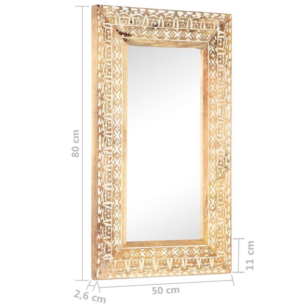 vidaXL Spiegel Handgeschnitzt 80x50x2,6 cm Massivholz Mango