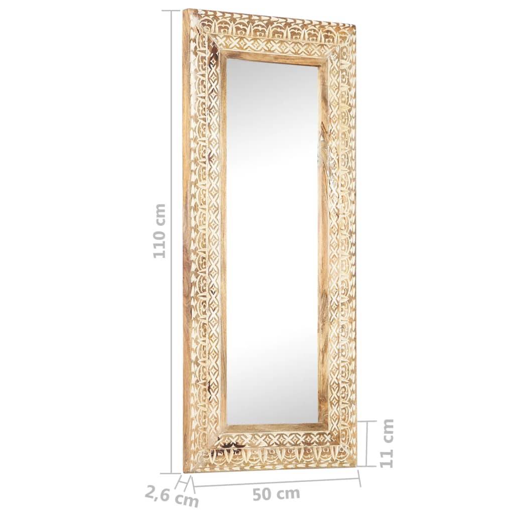 vidaXL Spiegel Handgeschnitzt 110x50x2,6 cm Massivholz Mango