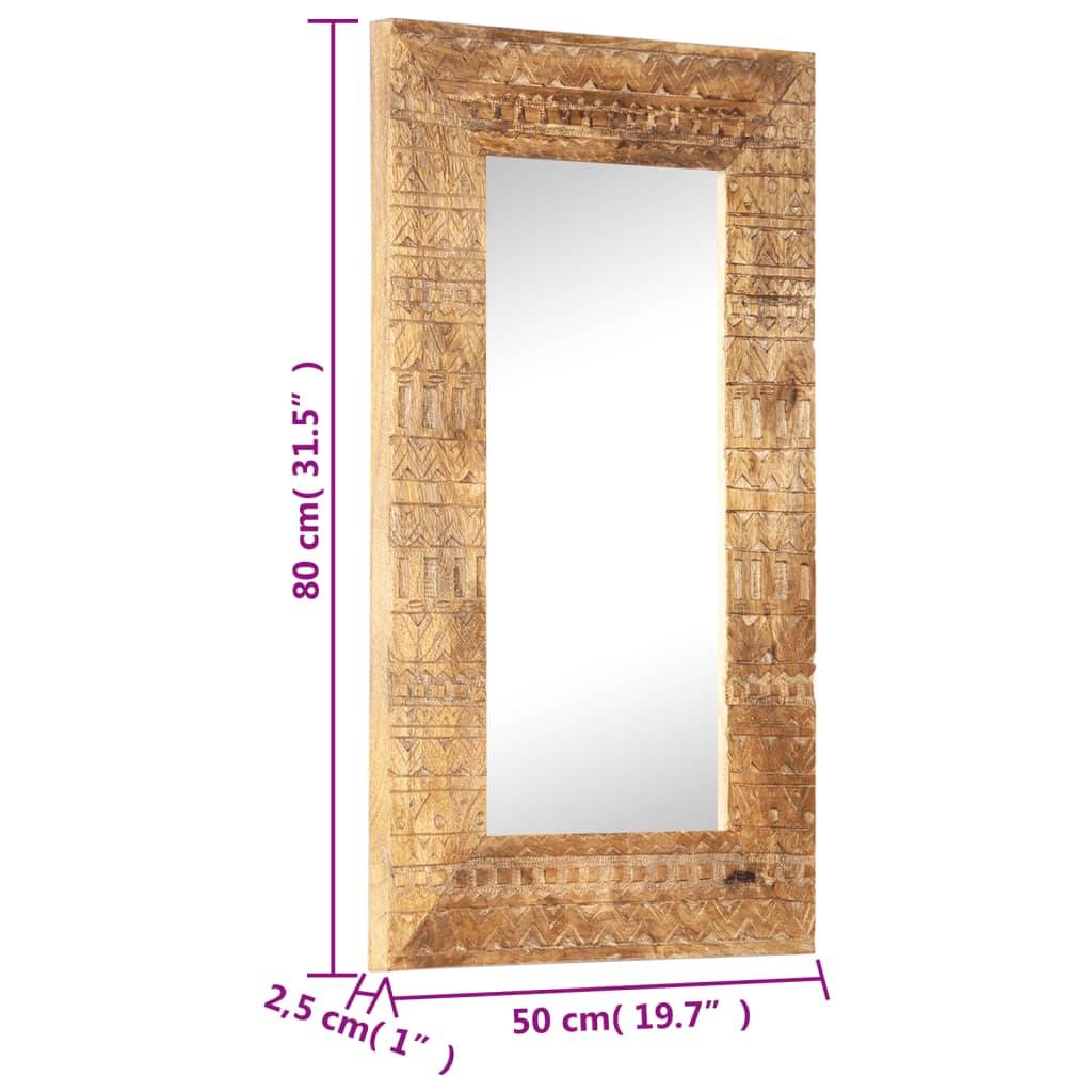 vidaXL Handgeschnitzter Spiegel 80x50x2,5 cm Massivholz Mango