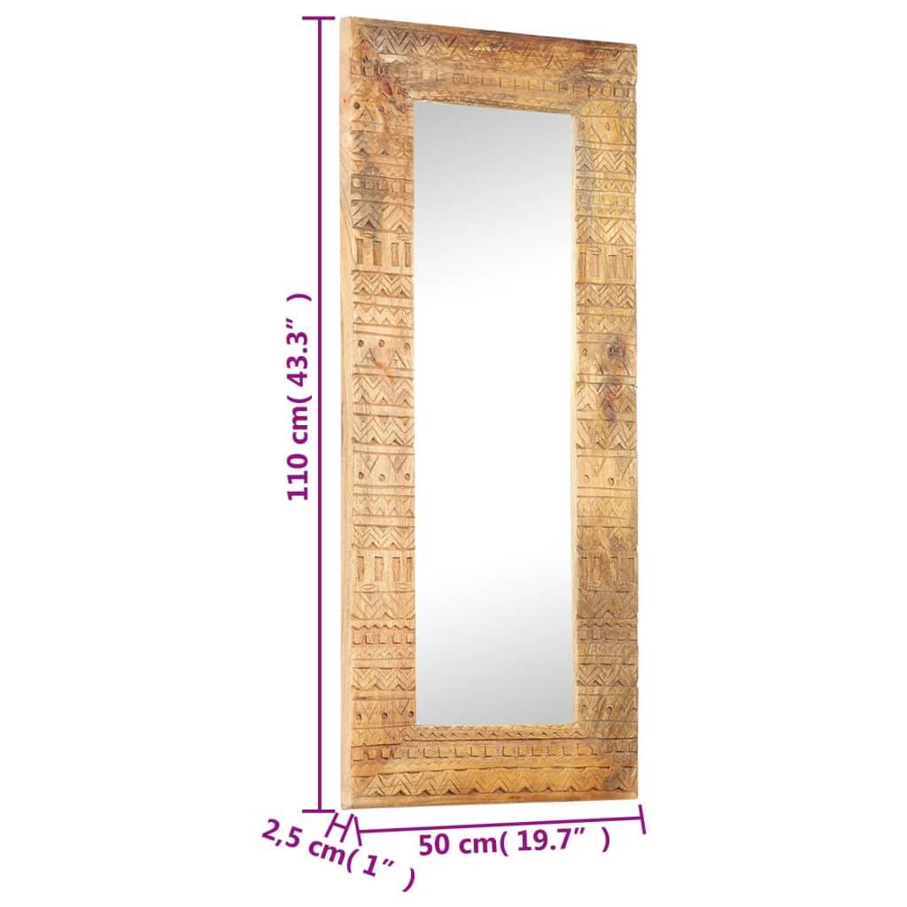 vidaXL Handgeschnitzter Spiegel 110x50x2,5 cm Massivholz Mango
