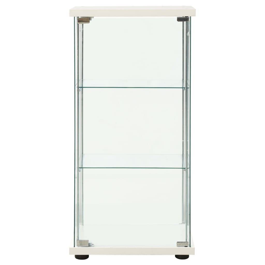 vidaXL Vitrine Hartglas Weiß