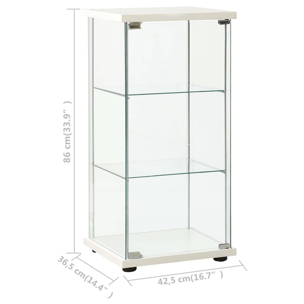 vidaXL Vitrine Hartglas Weiß