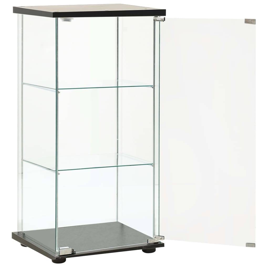 vidaXL Vitrinenschrank Hartglas Schwarz