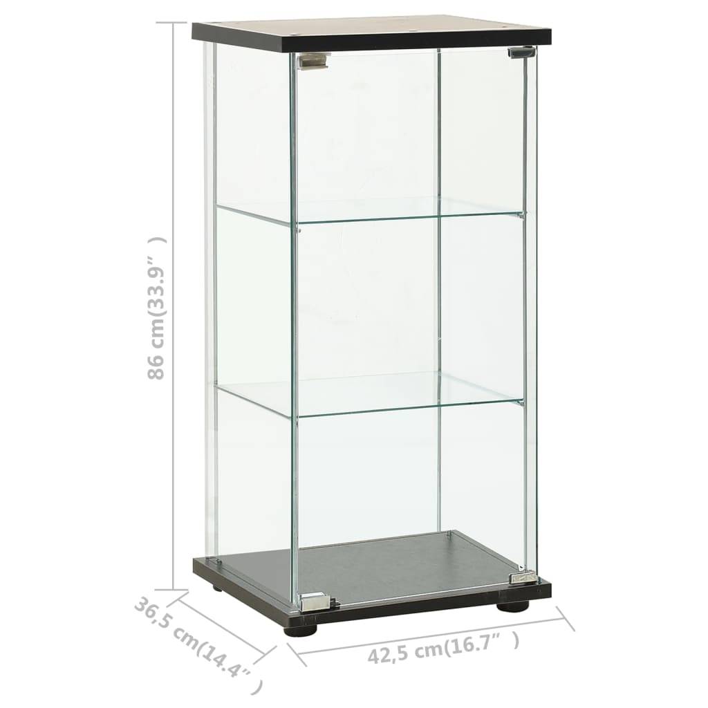 vidaXL Vitrinenschrank Hartglas Schwarz