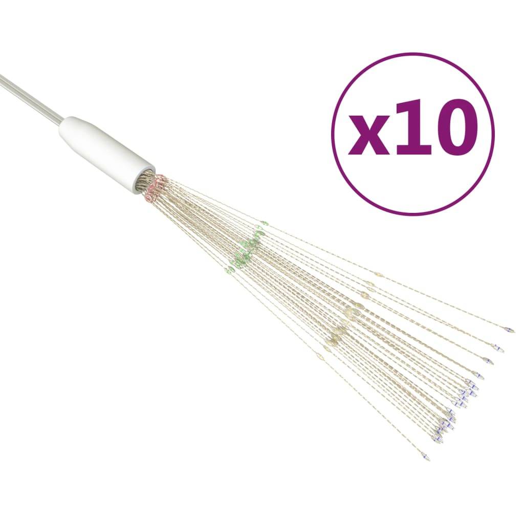 vidaXL Feuerwerkslichter 10 Stk. Mehrfarbig 20 cm 1400 LEDs