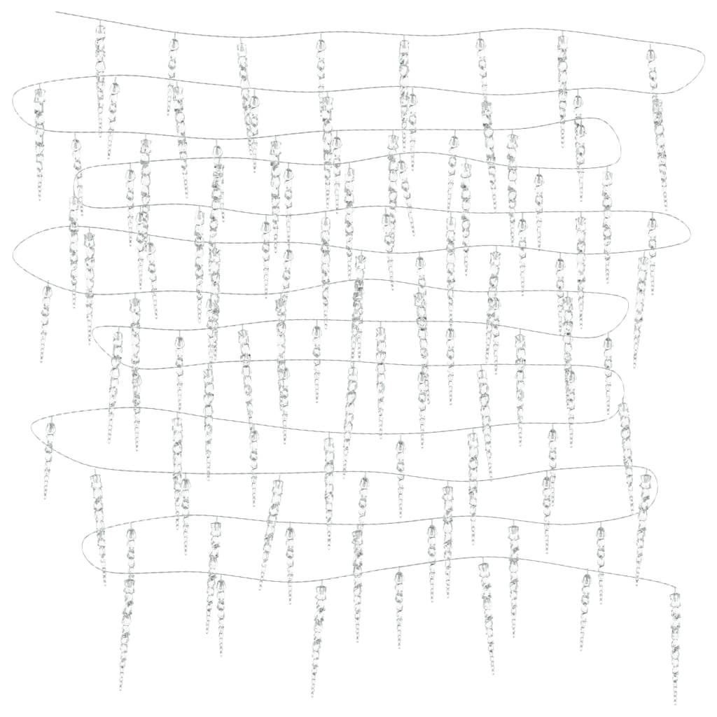 vidaXL Eiszapfen-Lichterkette 100 LEDs Warmweiß 10 m Acryl PVC