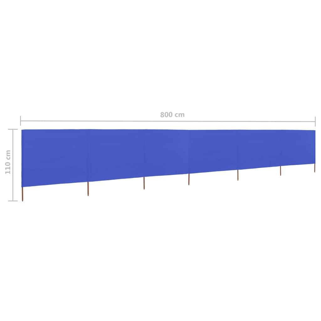 vidaXL 6-teiliges Windschutzgewebe 800 x 80 cm Azurblau