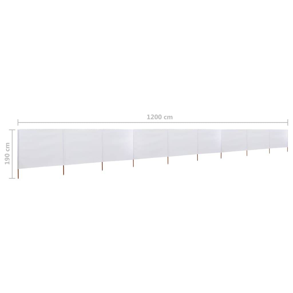 vidaXL 9-teiliges Windschutzgewebe 1200 x 160 cm Sandweiß