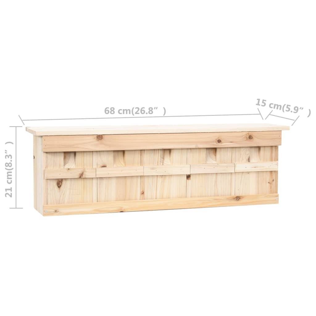 vidaXL Spatzenhaus 5-fach 68x15x21 cm Tannenholz