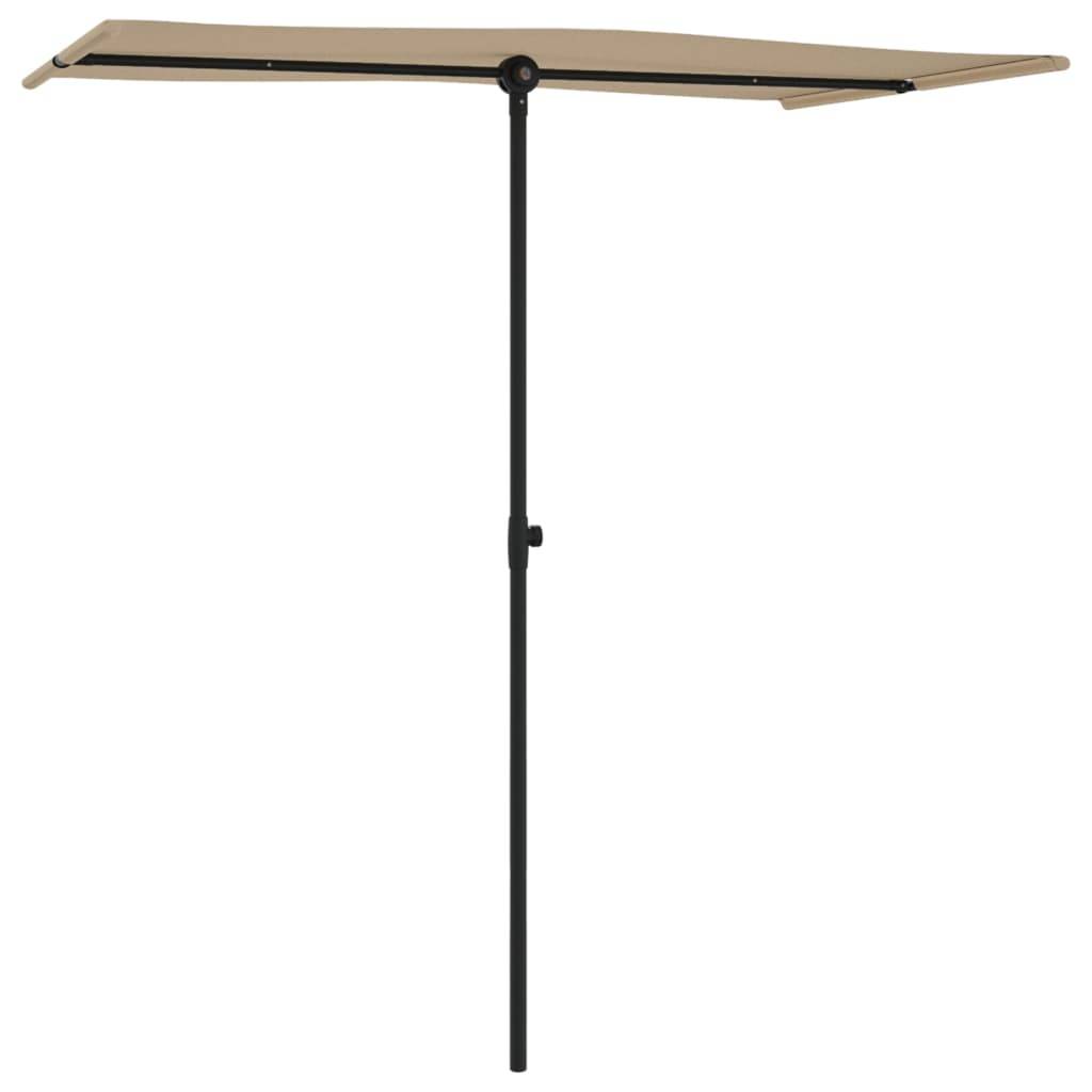 vidaXL Sonnenschirm mit Aluminium-Mast 180x110 cm Taupe
