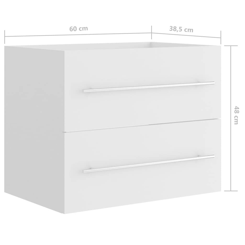 vidaXL Waschbeckenunterschrank Weiß 60x38,5x48 cm Holzwerkstoff