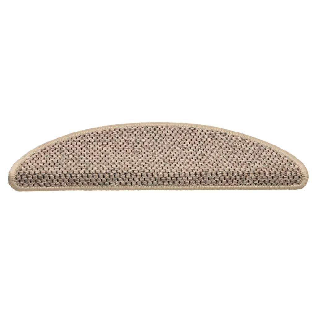 vidaXL Treppenmatten Selbstklebend Sisal 15 Stk. 56x17x3cm Dunkelbeige
