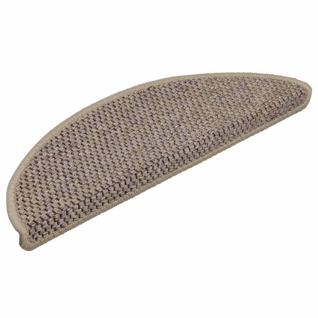 vidaXL Treppenmatten Selbstklebend Sisal 15 Stk. 56x17x3cm Dunkelbeige