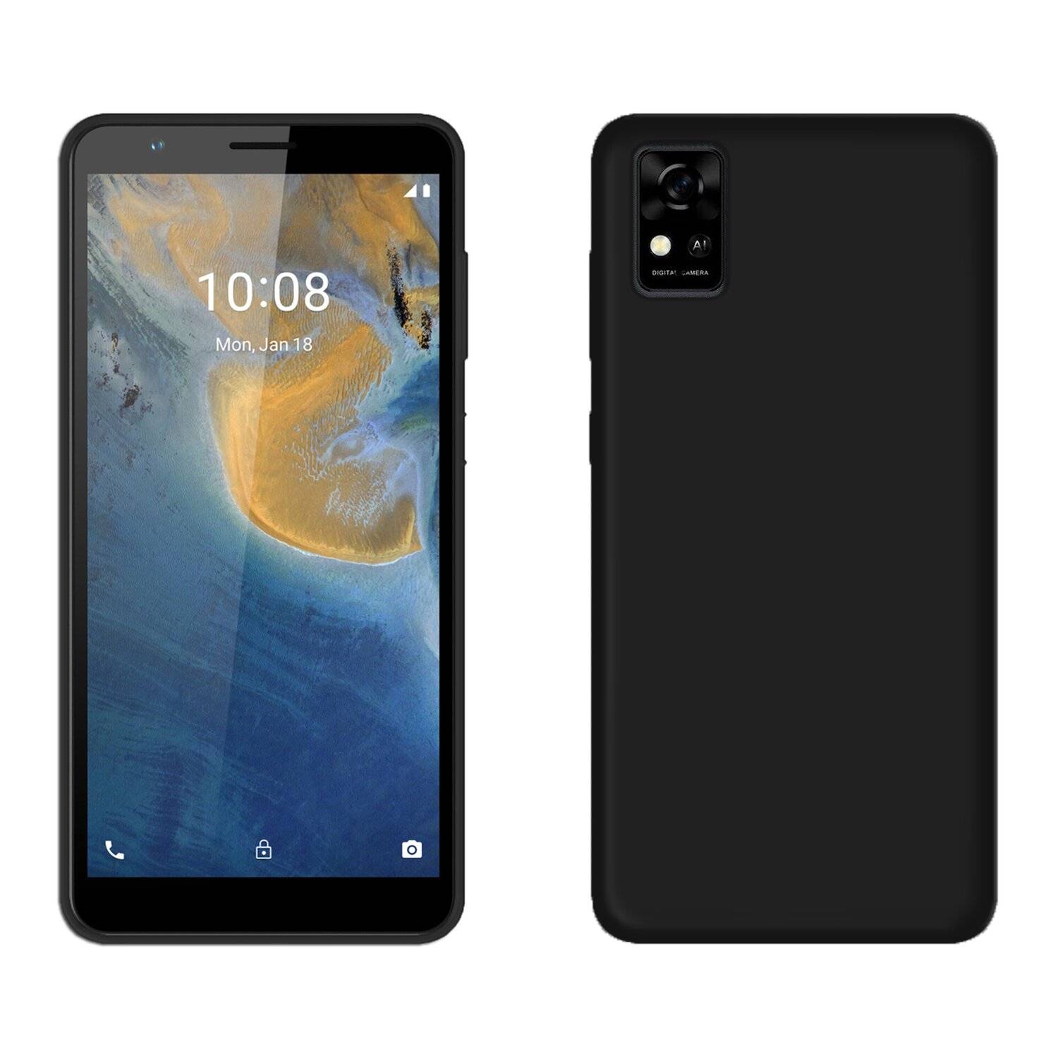 cofi1453® Silikon Hülle Basic kompatibel mit ZTE BLADE A31 Case TPU Soft Handy Cover Schutz in Schwarz