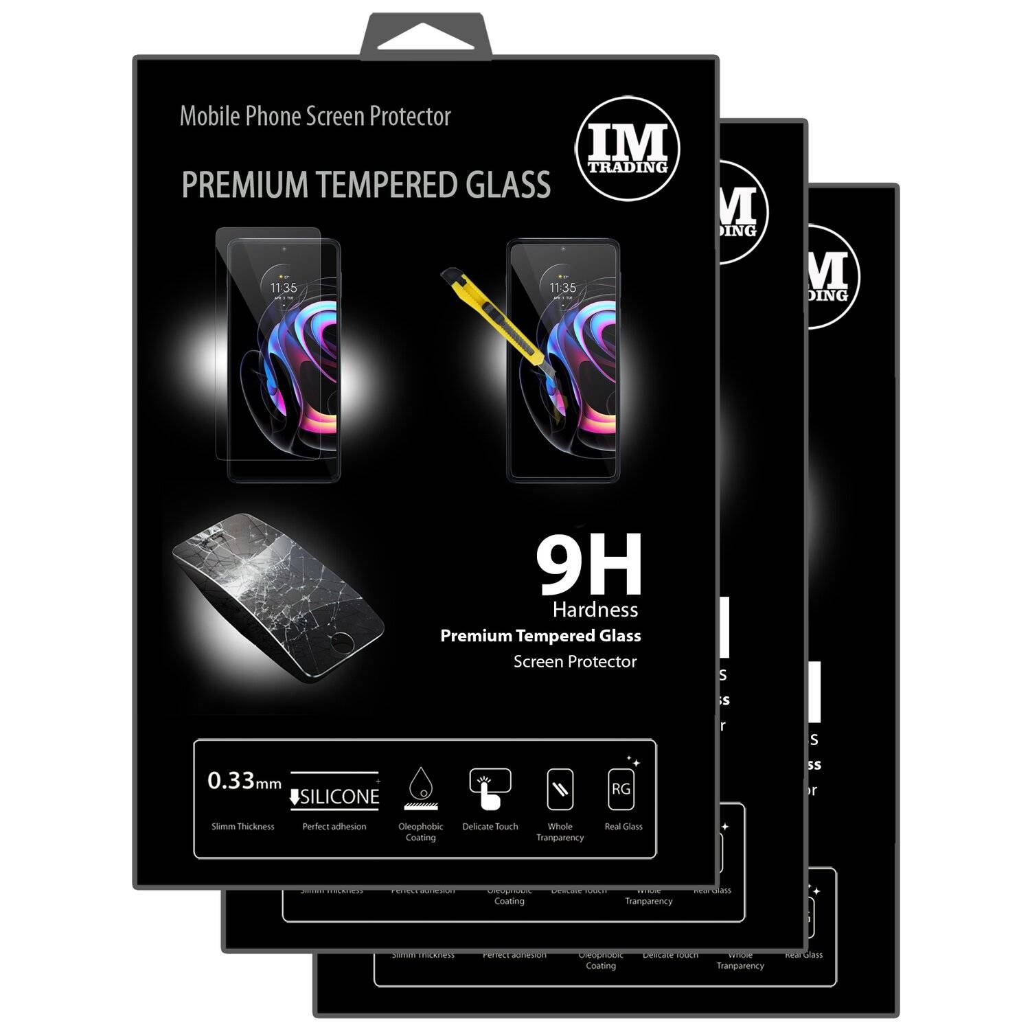 3X Schutz Schutz Glas 9H Tempered Glass Display Schutz Folie Display Glas Screen Protector für Motorola Moto Edge 20 Pro