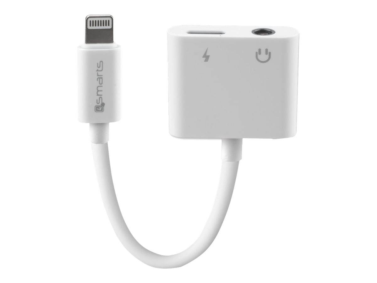 4smarts SoundSplit - Lightning zu Kopfhörer Anschluss / Ladeadapter - Lightning männlich bis Mini-Stecker, Lightning weiblich - 65 mm - für Apple
