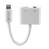 4smarts SoundSplit - Lightning zu Kopfhörer Anschluss / Ladeadapter - Lightning männlich bis Mini-Stecker, Lightning weiblich - 65 mm - für Apple