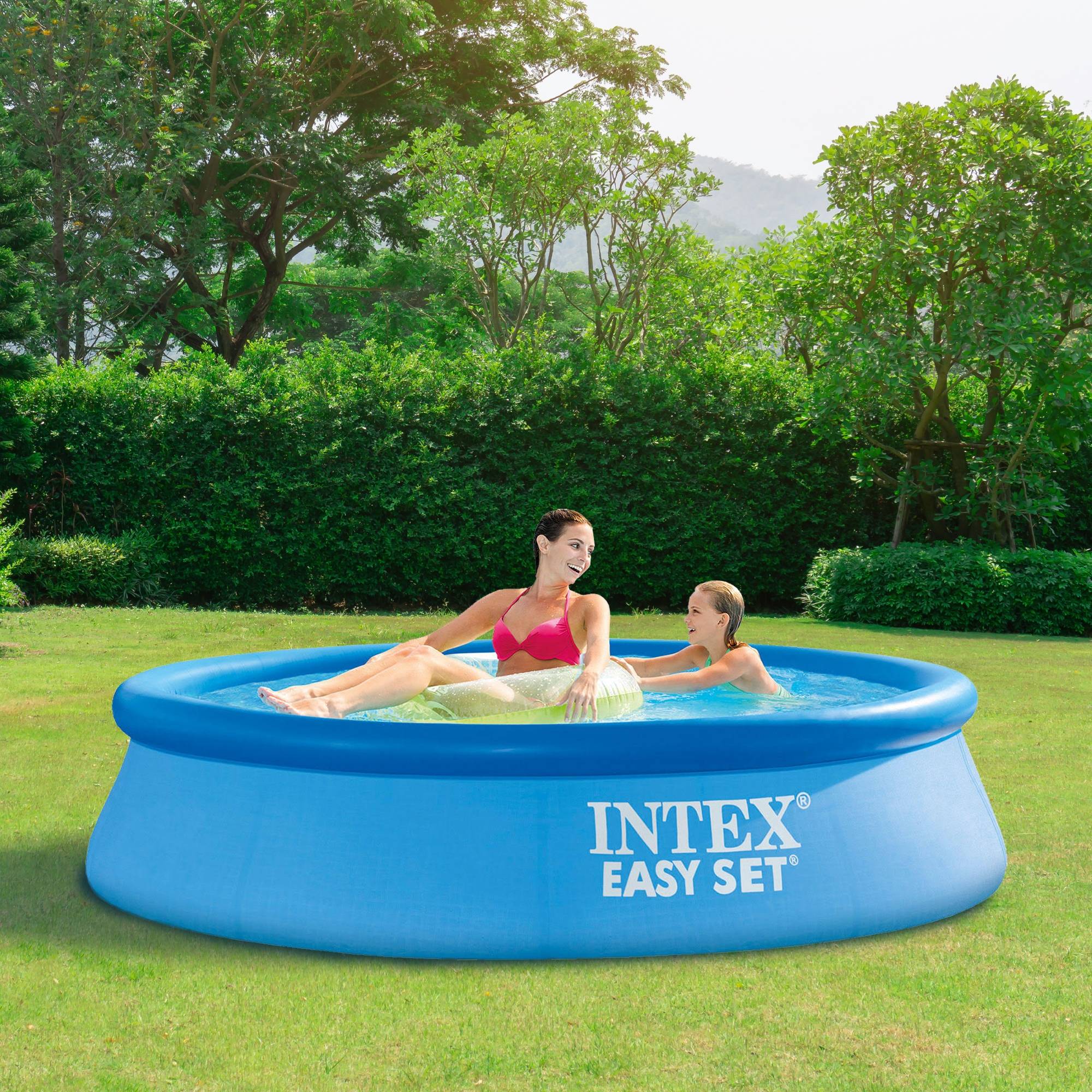 INTEX 28108GN - Easy Set Pool (244x61cm) mit Pumpe Planschbecken Schwimmbecken