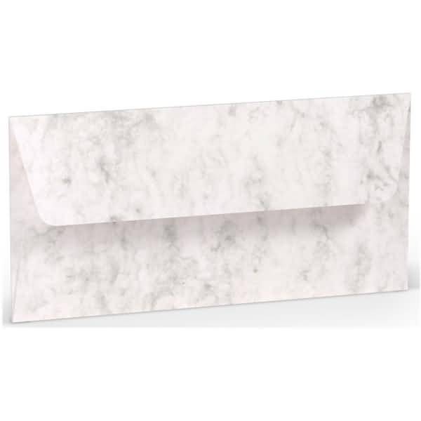 Briefumschläge DL Seidenfutter Nassklebung VE=5 Stück Grau Marmora