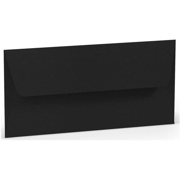 Briefumschläge DL Seidenfutter Nassklebung VE=5 Stück Schwarz