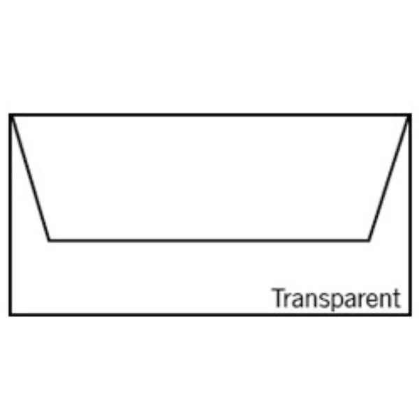 Briefumschläge DL transparent Nassklebung VE=5 Stück Hochweiß