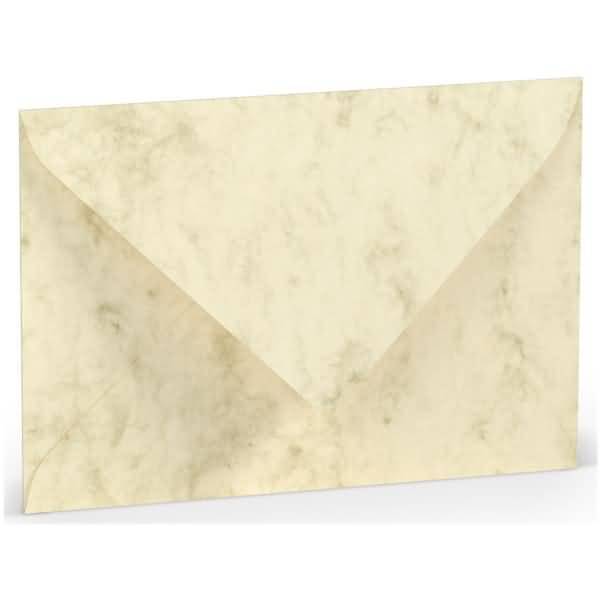 Briefumschläge C6 Seidenfutter Nassklebung VE=5 Stück Chamois Marmora