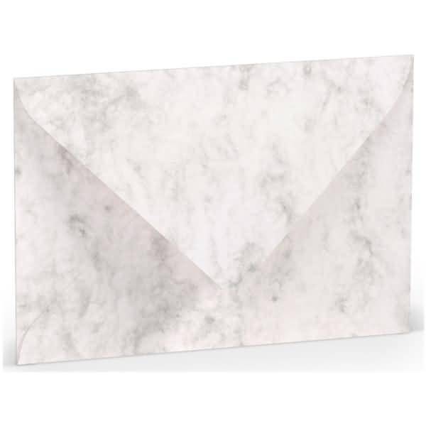 Briefumschläge C6 Seidenfutter Nassklebung VE=5 Stück Grau Marmora