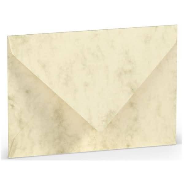 Briefumschläge C7 Seidenfutter Nassklebung VE=5 Stück Chamois Marmora