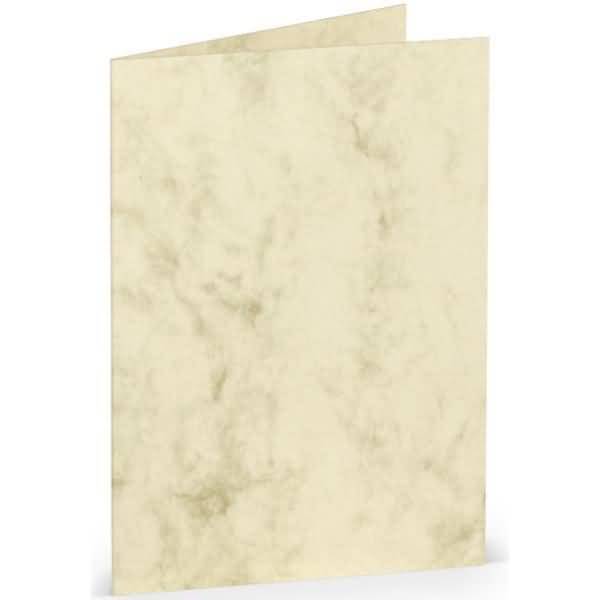 Doppelkarte A7 hoch VE=5 Stück Chamois Marmora