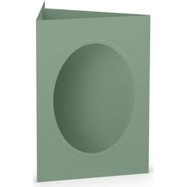 Passepartoutkarte B6 oval VE=5 Stück Eucalyptus