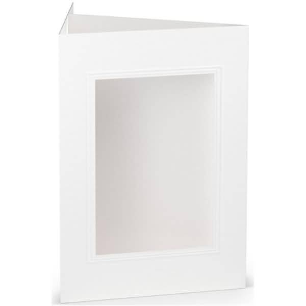 Passepartoutkarte B6 eckig VE=5 Stück Weiß