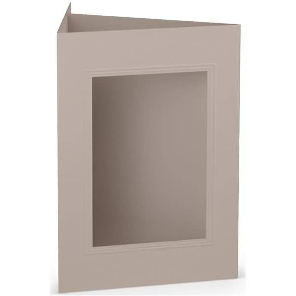Passepartoutkarte B6 eckig Taupe
