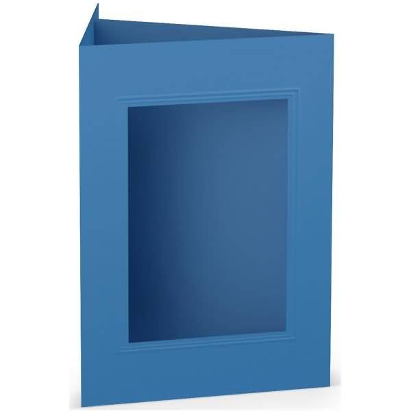 Passepartoutkarte B6 eckig VE=5 Stück Stahlblau