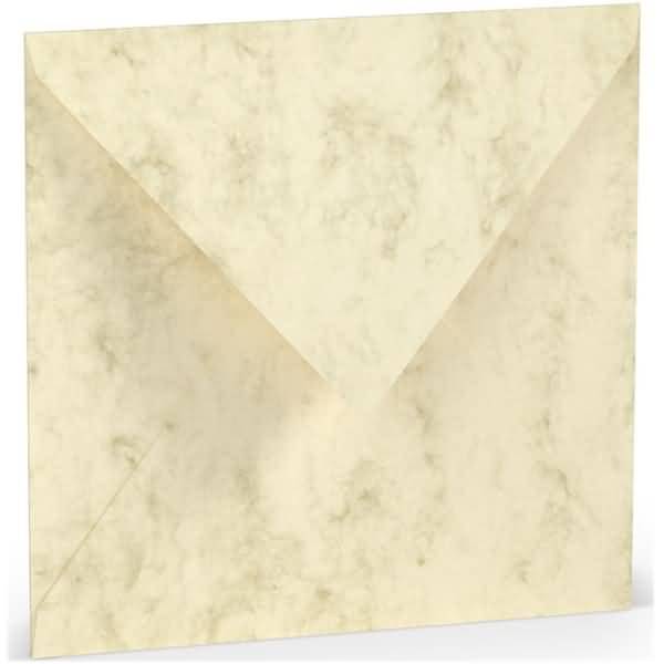 Briefumschläge 16,4x16,4cm Seidenfutter Nassklebung VE=5 Stück Chamois Marmora