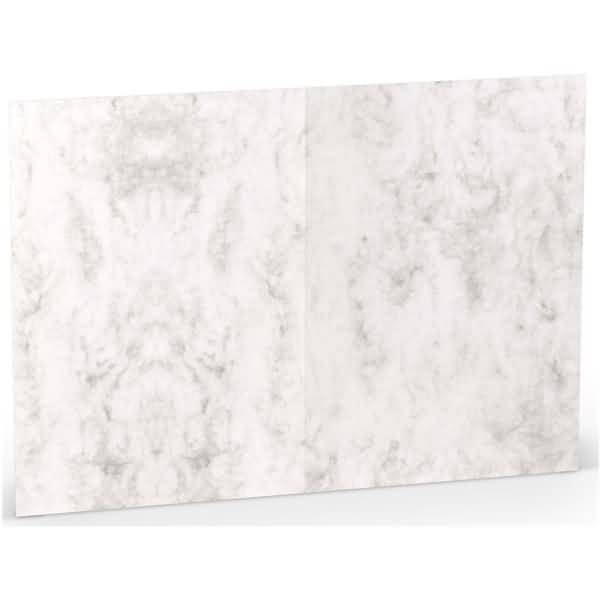 Doppelkarte B6 hoch VE=5 Stück Grau Marmora