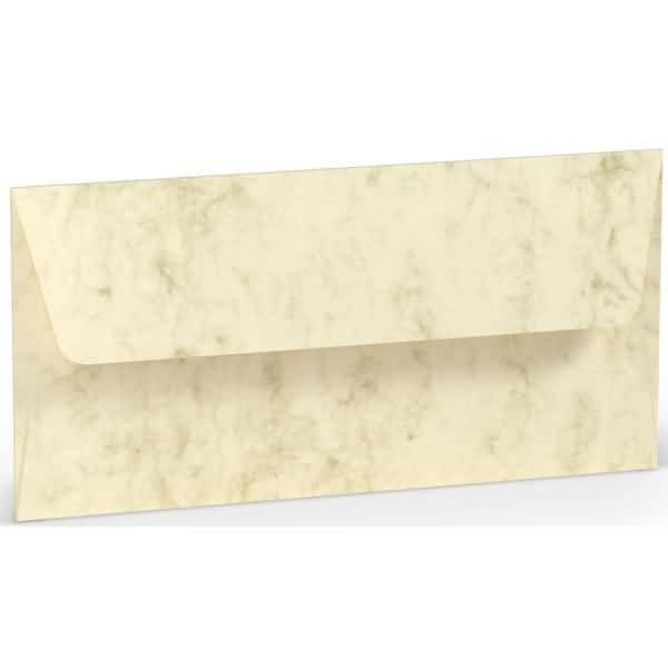 Briefumschlag DL Nassklebung Seidenfutter Chamois Marmora