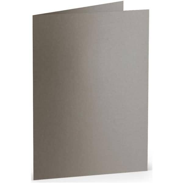 Doppelkarte A6 hoch taupe metallic