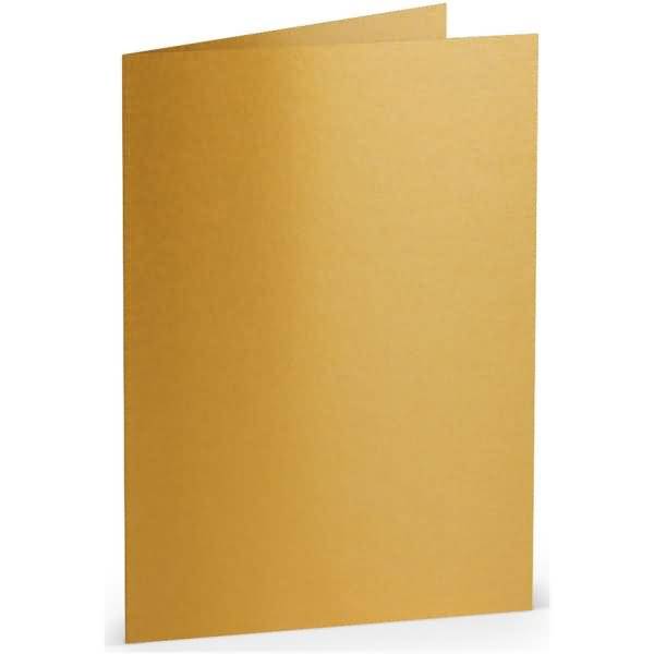 Doppelkarte A6 hoch Gold