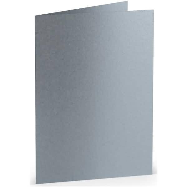 Doppelkarte A6 hoch Silber