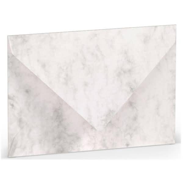 Briefumschläge C7 Seidenfutter Nassklebung VE=5 Stück Grau Marmora