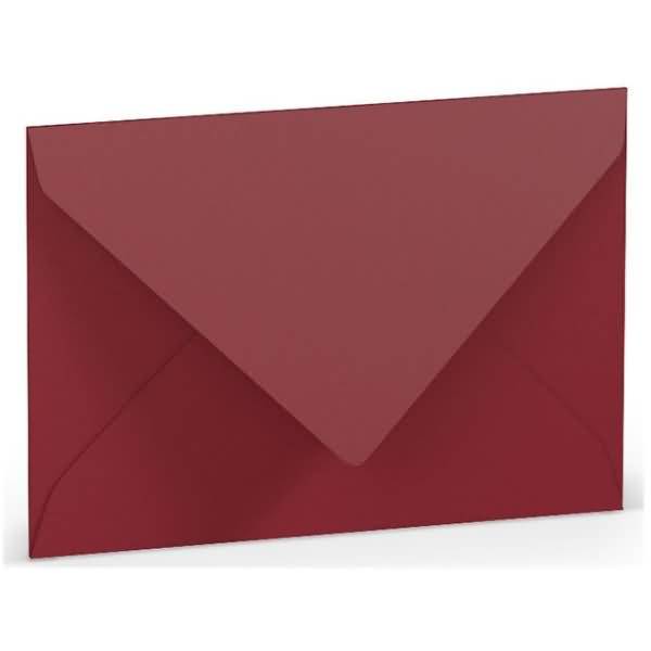 Briefumschlag C7 Nassklebung Seidenfutter Rosso