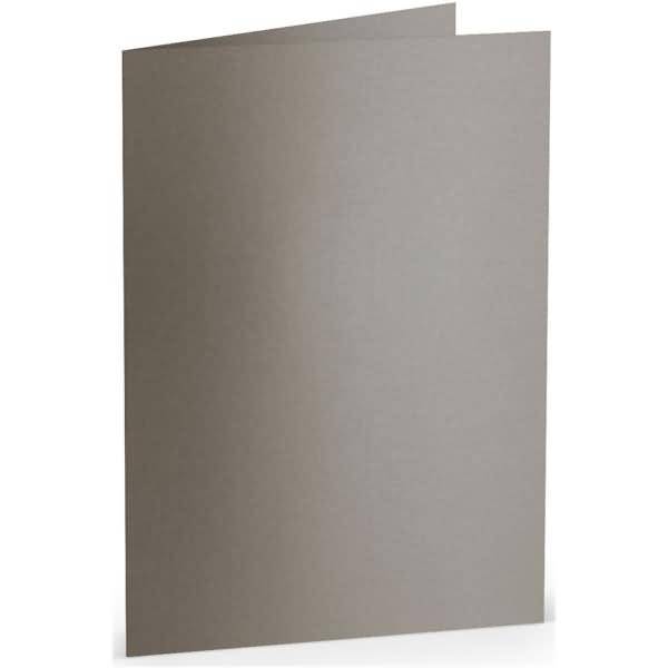 Doppelkarte B6 hoch taupe metallic