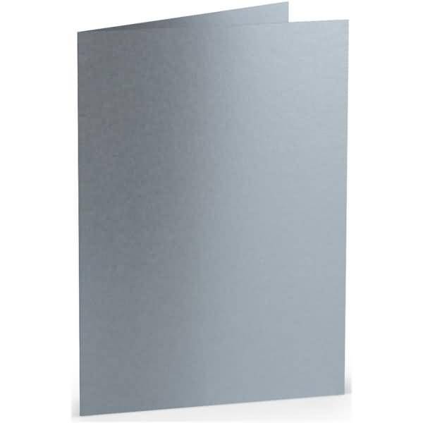 Doppelkarte B6 hoch Silber