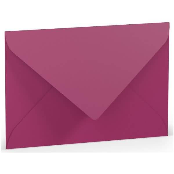 Briefumschlag B6 Nassklebung Seidenfutter Amarena