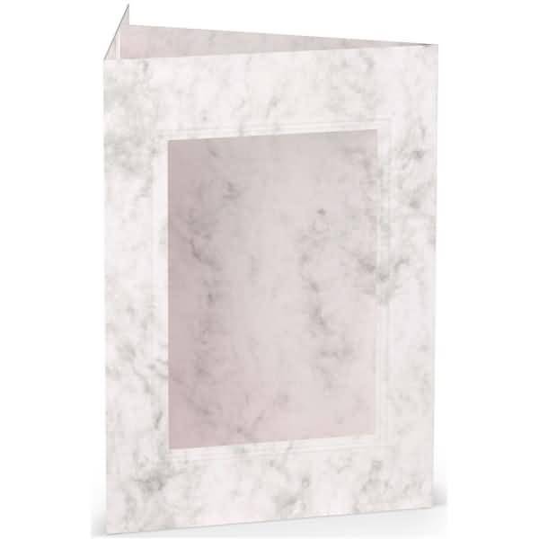 Passepartoutkarte B6 eckig VE=5 Stück Grau Marmora