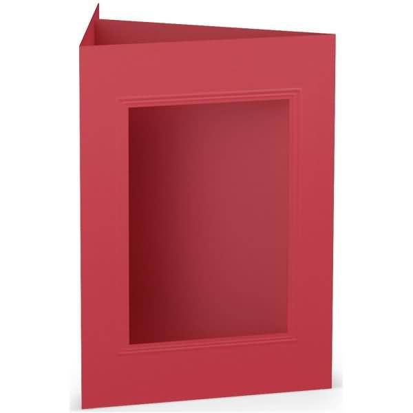 Passepartoutkarte B6 eckig Rot