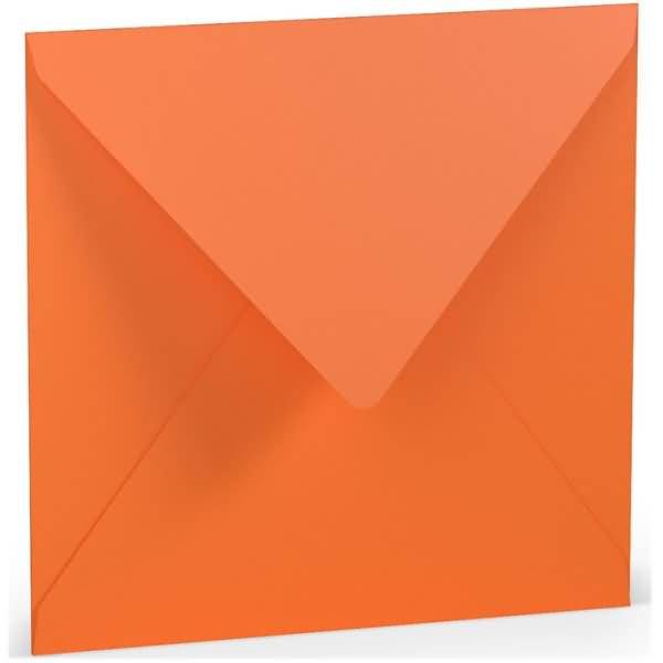 Briefumschlag 16,4x16,4cm Nassklebung Seidenfutter Orange